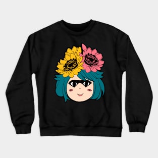 A Girl and a Flower Crewneck Sweatshirt